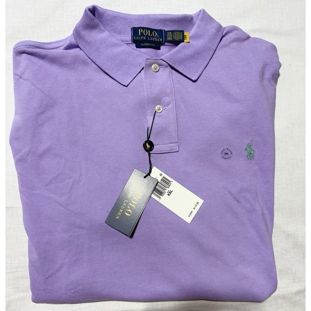 NWT Men's 2XL Polo Ralph Lauren Purple Classic Fit Polo Shirt XXL Soft RL $110